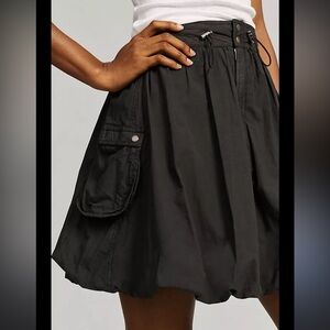Pilcro by Anthropologie Black Bubble Mini Skirt with Pocket Size 8 Medium
